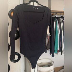 A&F Long Sleeve Black Thong Bodysuit